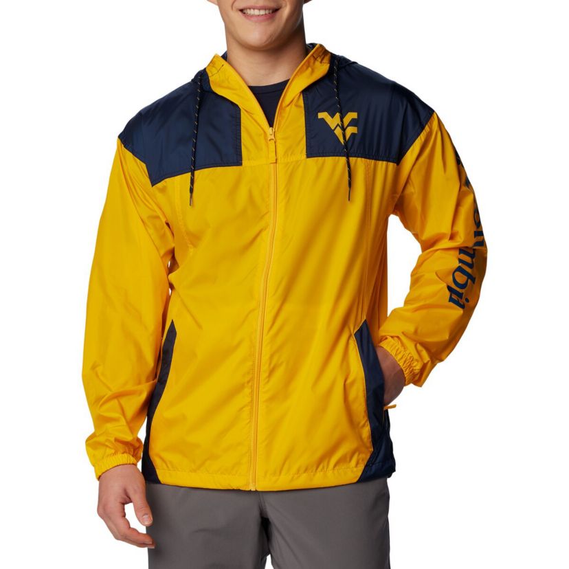 NCAA West Virginia Mountaineers Flash Challenger Omni-Shade Full-Zip Windbreaker Hoodie Jacket
