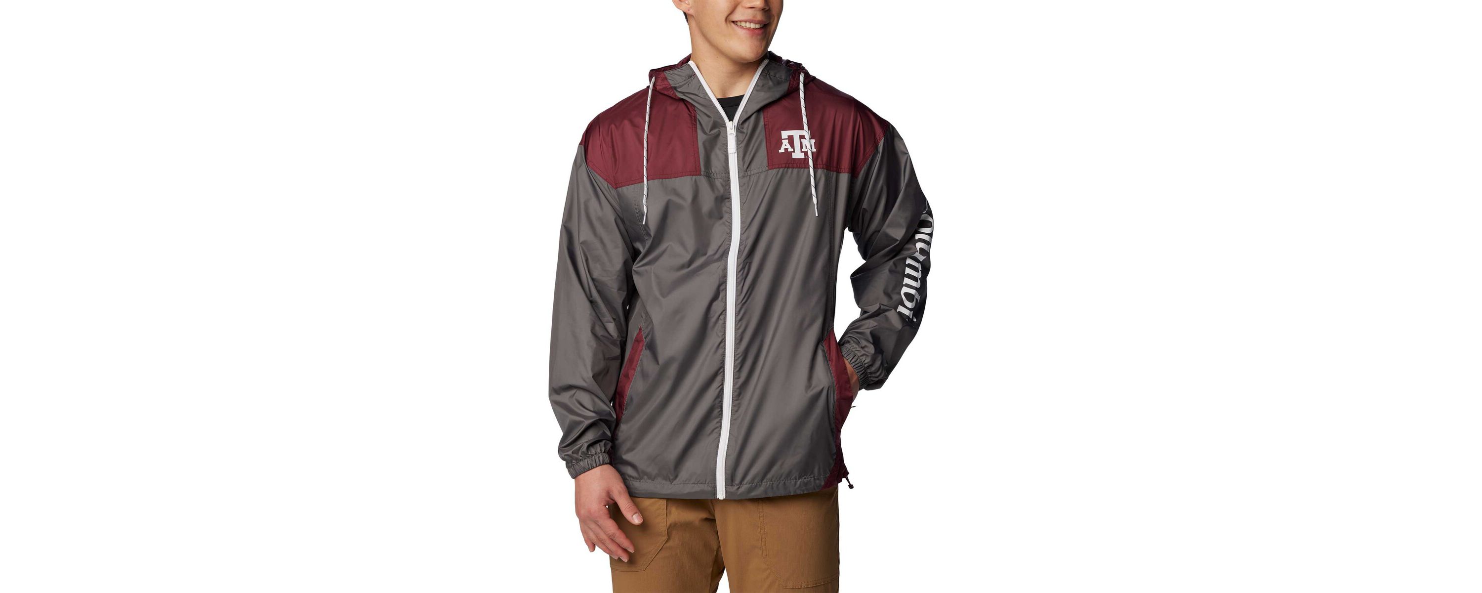 NCAA Texas A&M Aggies Flash Challenger Omni-Shade Full-Zip Windbreaker Hoodie Jacket