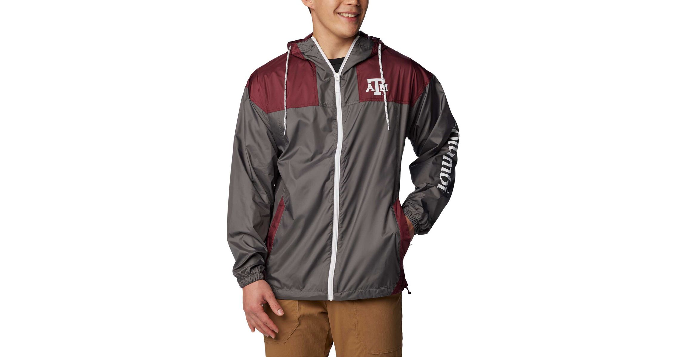 NCAA Texas A&M Aggies Flash Challenger Omni-Shade Full-Zip Windbreaker Hoodie Jacket