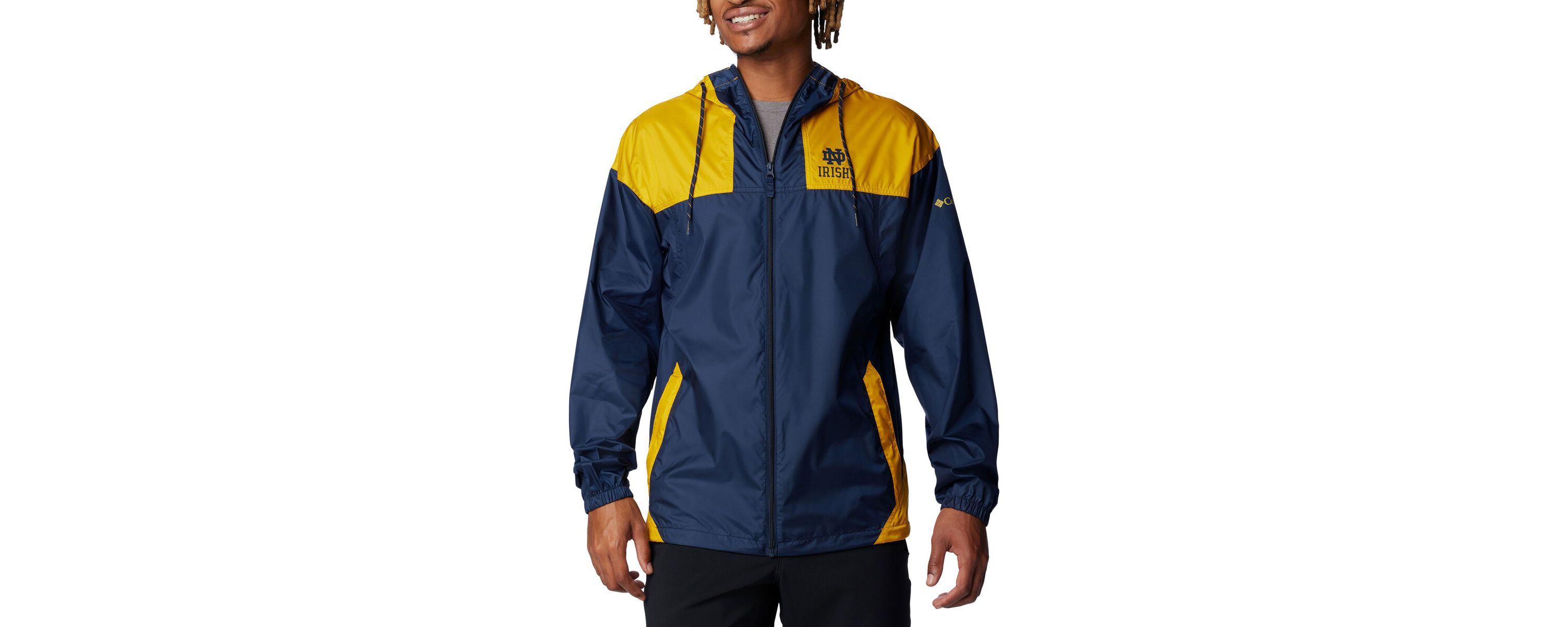 NCAA Notre Dame Fighting Irish Flash Challenger Omni-Shade Full-Zip Windbreaker Hoodie Jacket