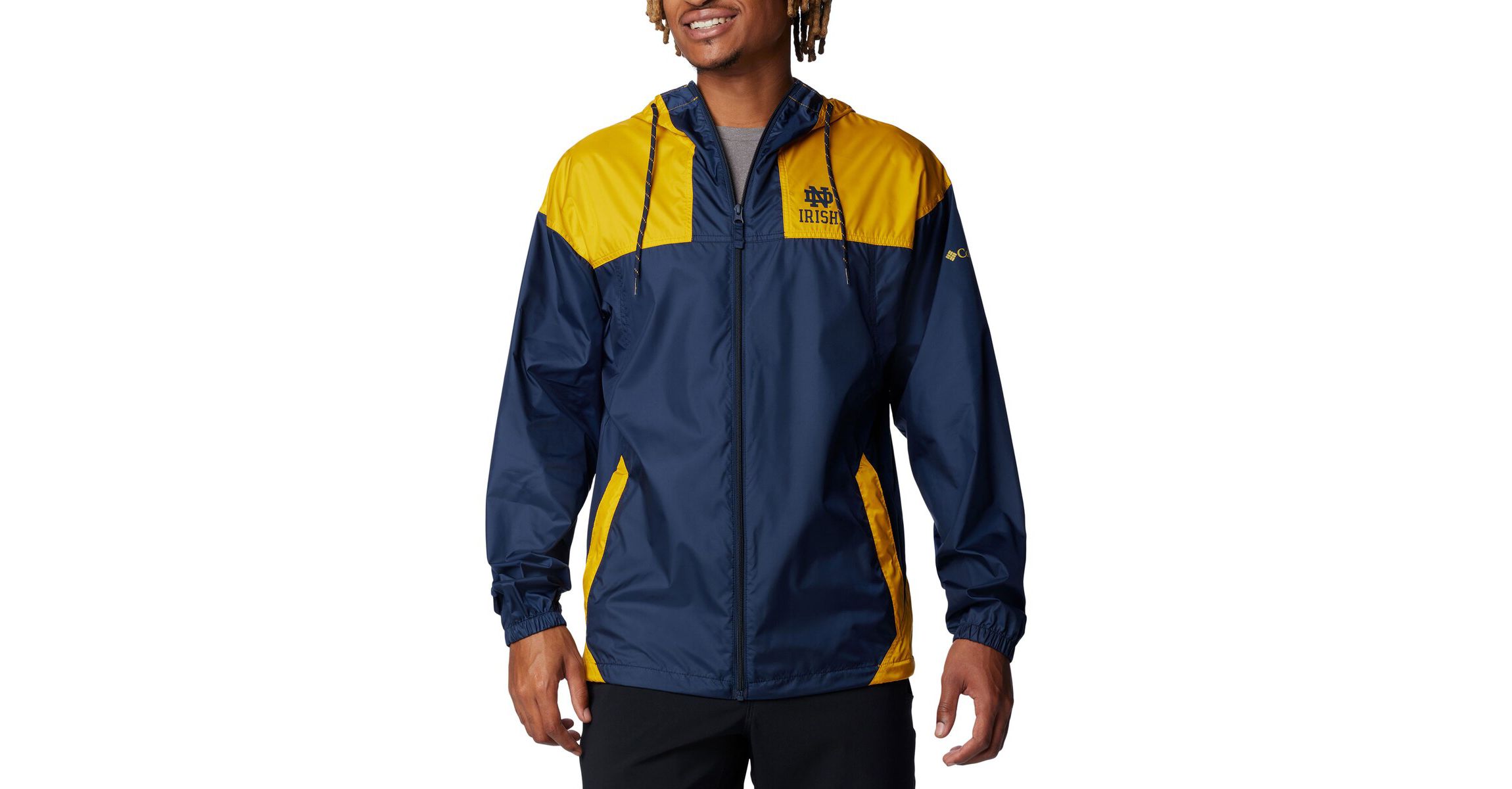 NCAA Notre Dame Fighting Irish Flash Challenger Omni-Shade Full-Zip Windbreaker Hoodie Jacket