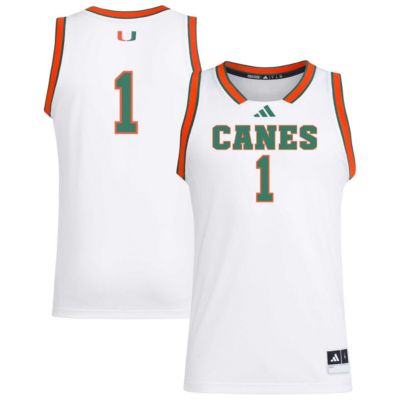 adidas Men's Miami (FL) Hurricanes NCAA #1 Miami Hurricanes Replica Swingman Jersey