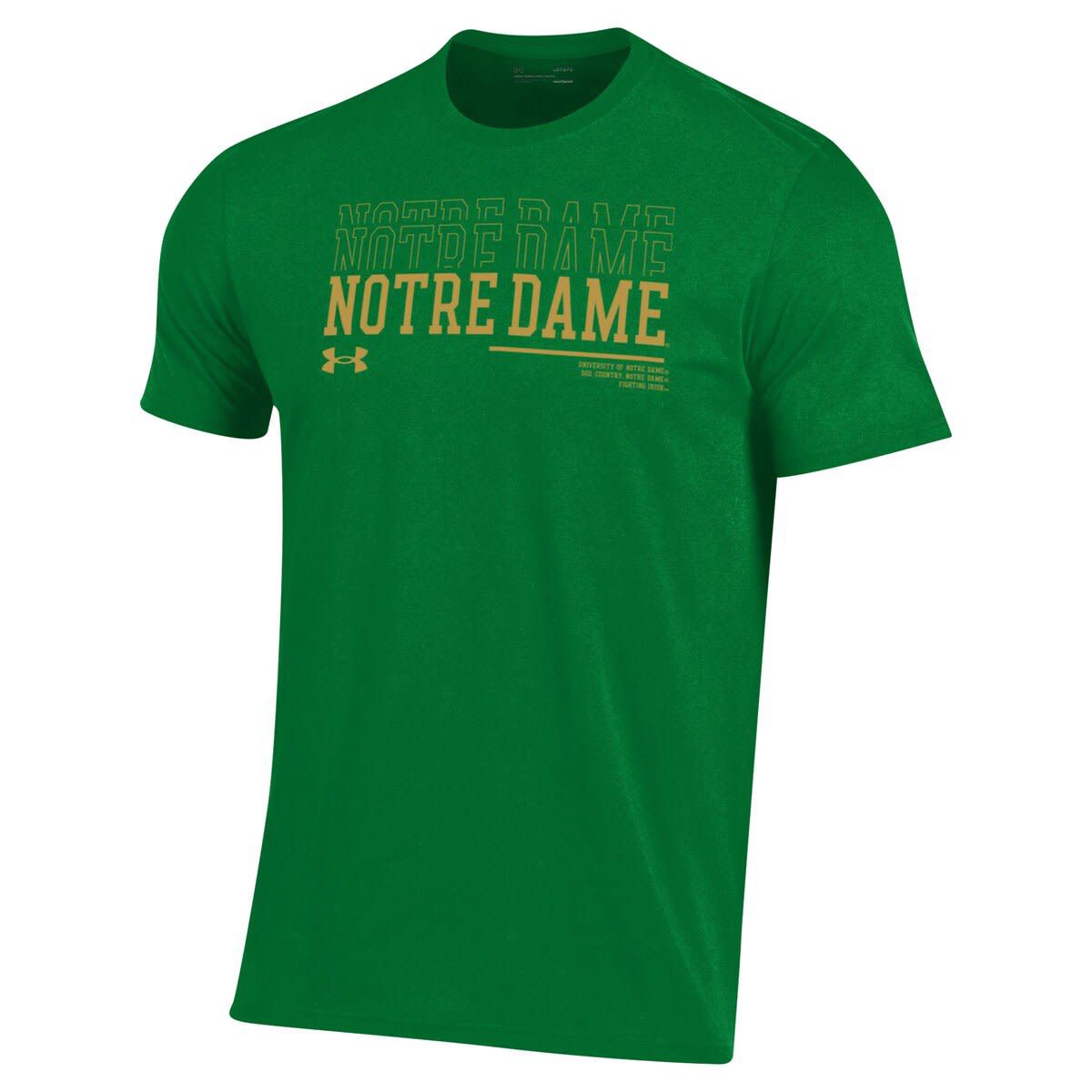 NCAA Under Armour Notre Dame Fighting Irish 2024 Sideline Wordmark Performance T-Shirt
