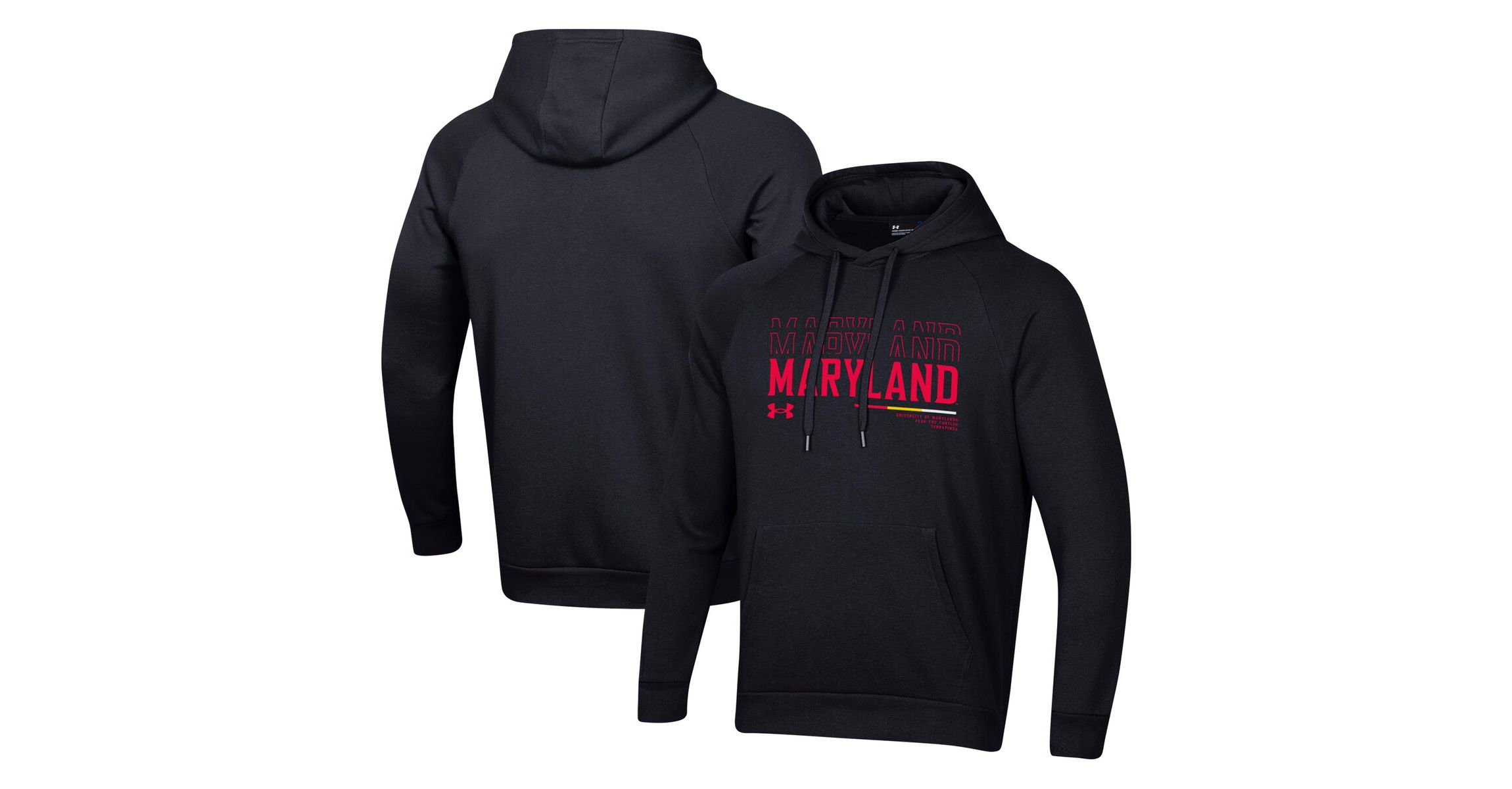 NCAA Under Armour Maryland Terrapins 2024 Sideline Wordmark Rival Pullover Hoodie