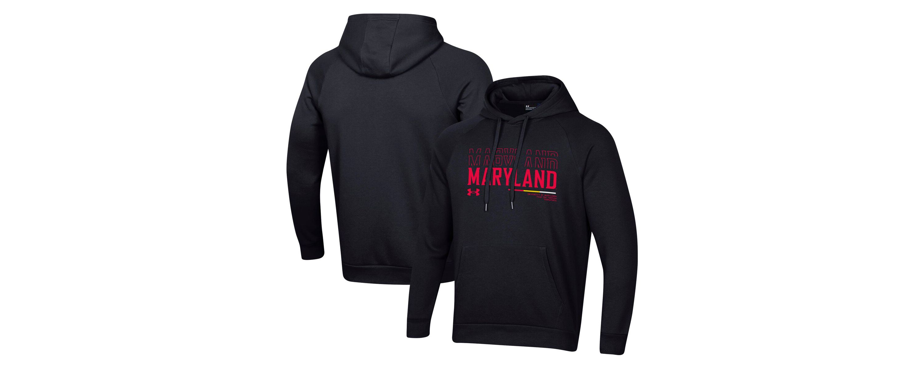 NCAA Under Armour Maryland Terrapins 2024 Sideline Wordmark Rival Pullover Hoodie