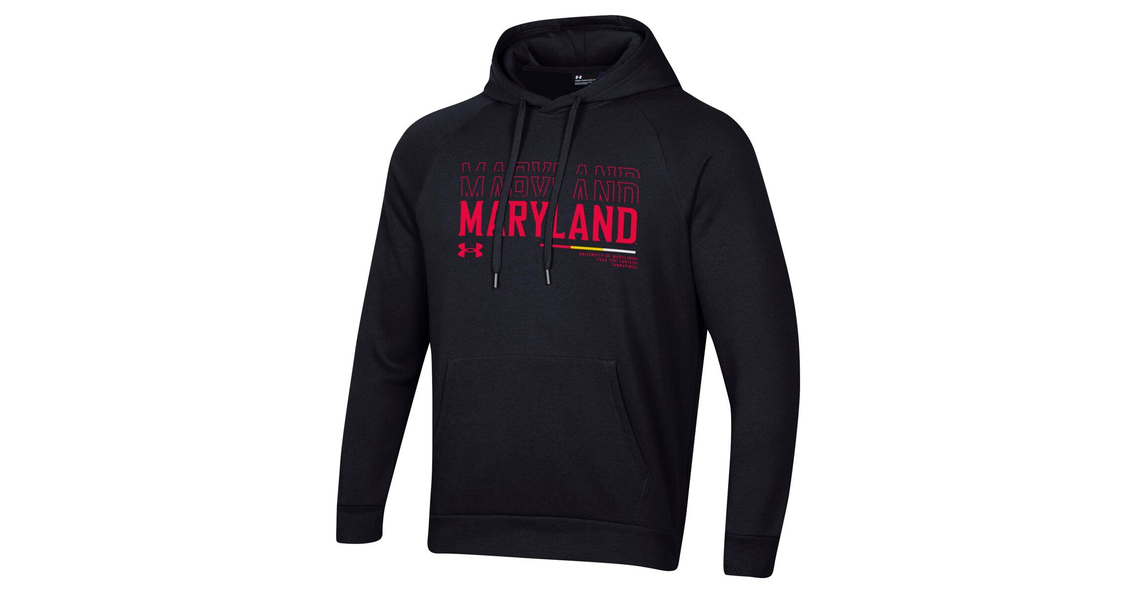 NCAA Under Armour Maryland Terrapins 2024 Sideline Wordmark Rival Pullover Hoodie