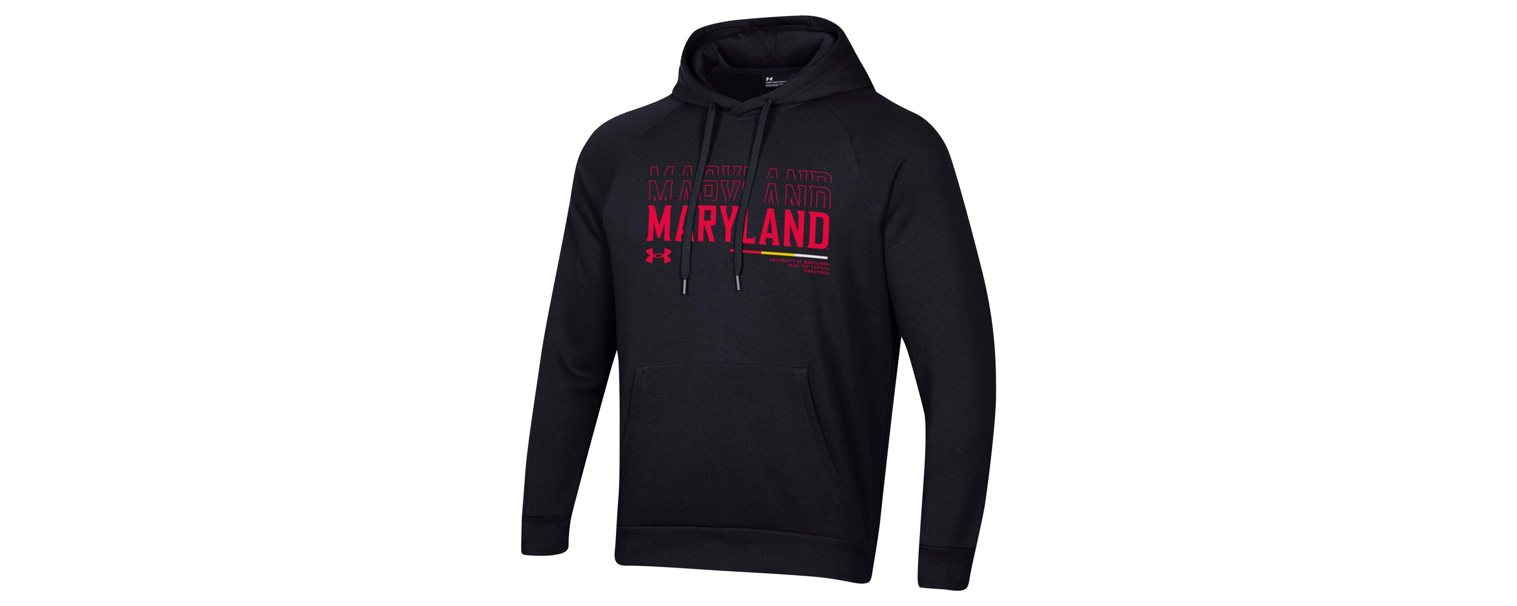 NCAA Under Armour Maryland Terrapins 2024 Sideline Wordmark Rival Pullover Hoodie