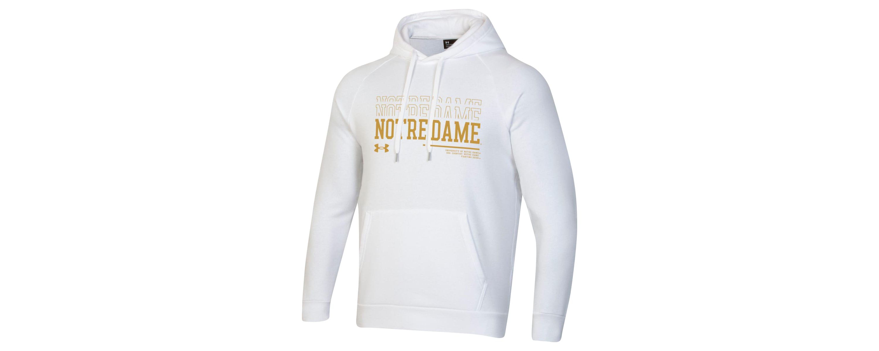 NCAA Under Armour Notre Dame Fighting Irish 2024 Sideline Wordmark Rival Pullover Hoodie