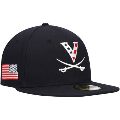 New Era Men's NCAA Virginia Cavaliers Red, & Hoo 59FIFTY Fitted Hat, Navy Blue, 6 7/8