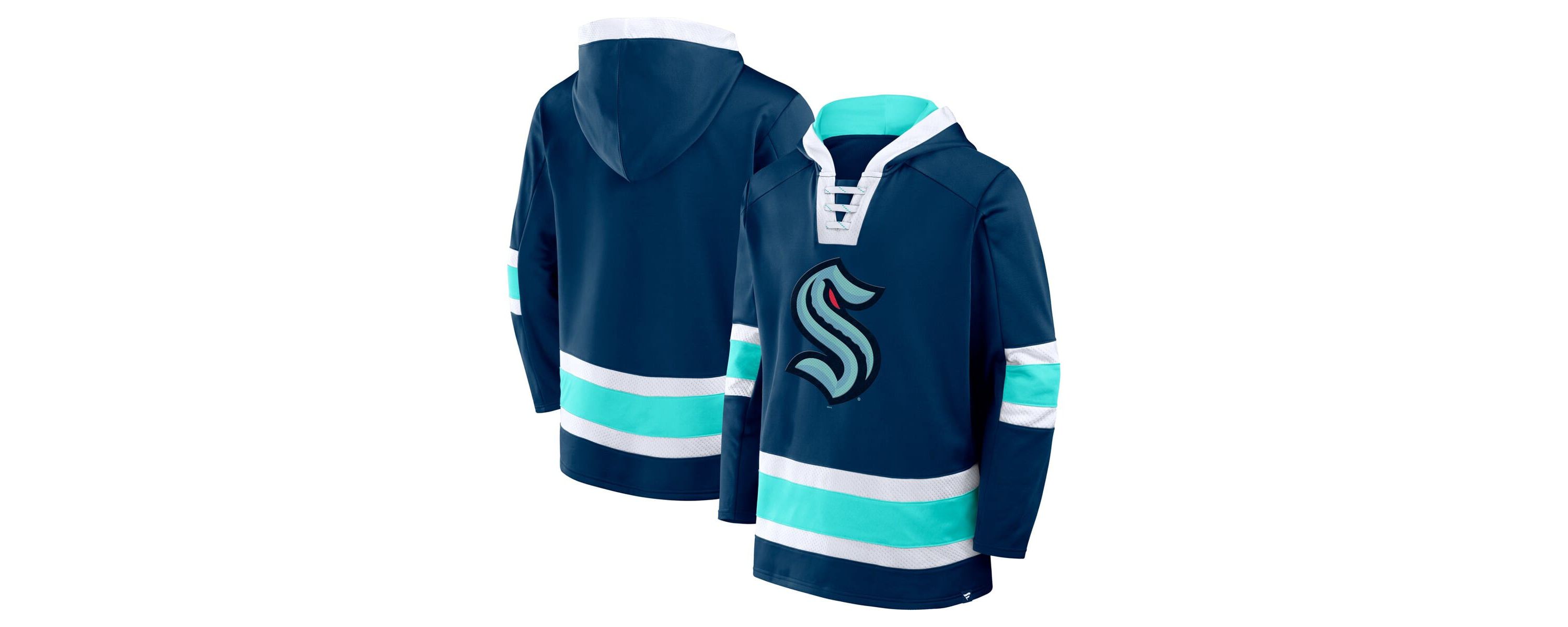 NHL Fanatics Deep Sea Seattle Kraken Inside Line Fleece Pullover Hoodie