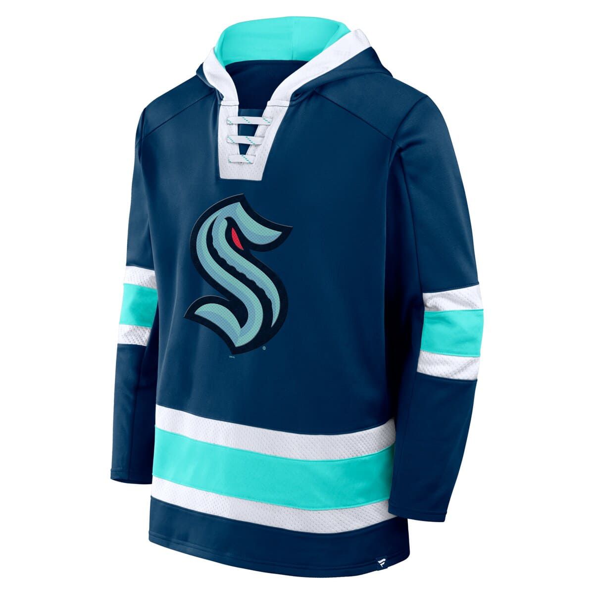 NHL Fanatics Deep Sea Seattle Kraken Inside Line Fleece Pullover Hoodie