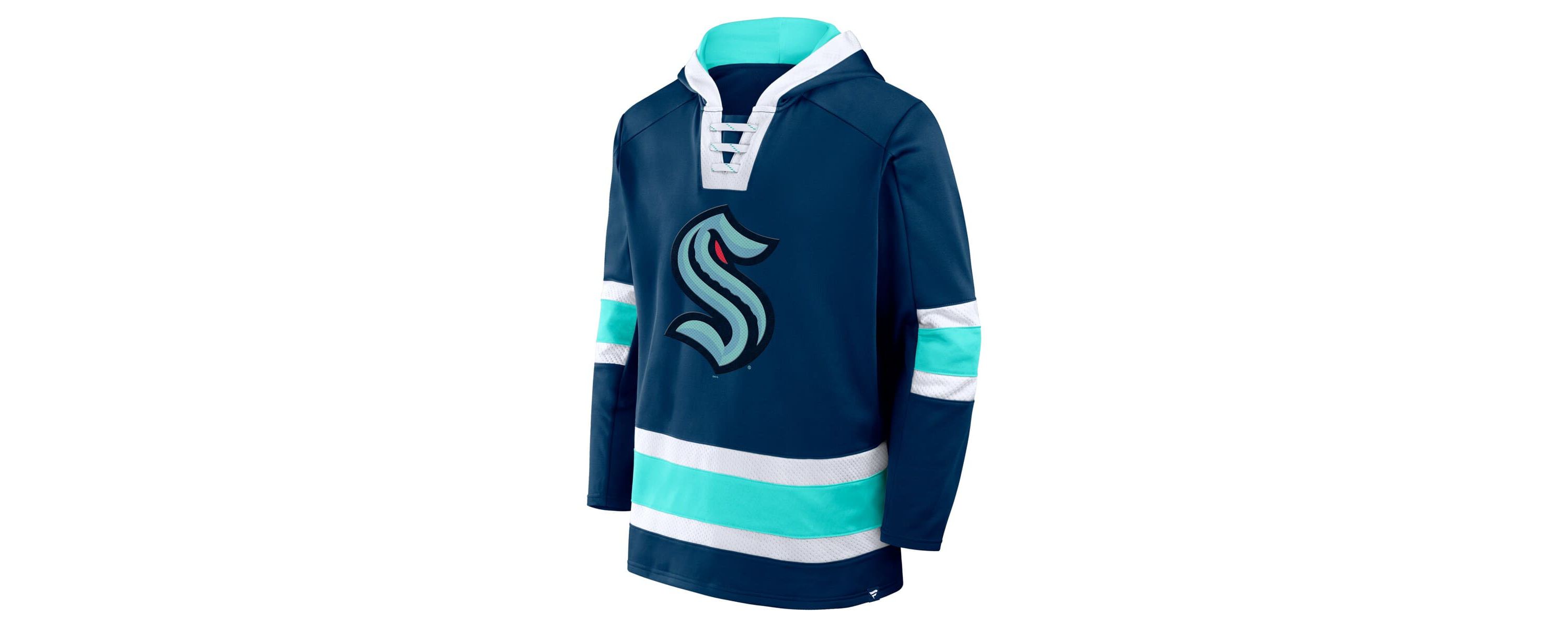 NHL Fanatics Deep Sea Seattle Kraken Inside Line Fleece Pullover Hoodie