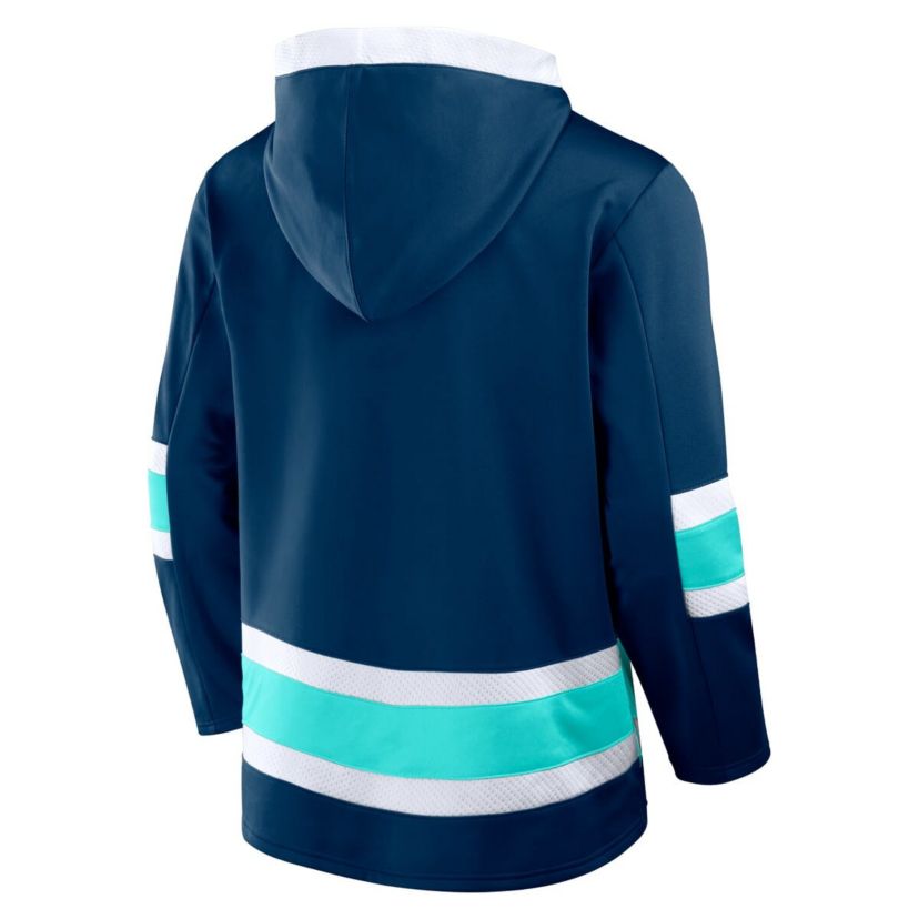 NHL Fanatics Deep Sea Seattle Kraken Inside Line Fleece Pullover Hoodie
