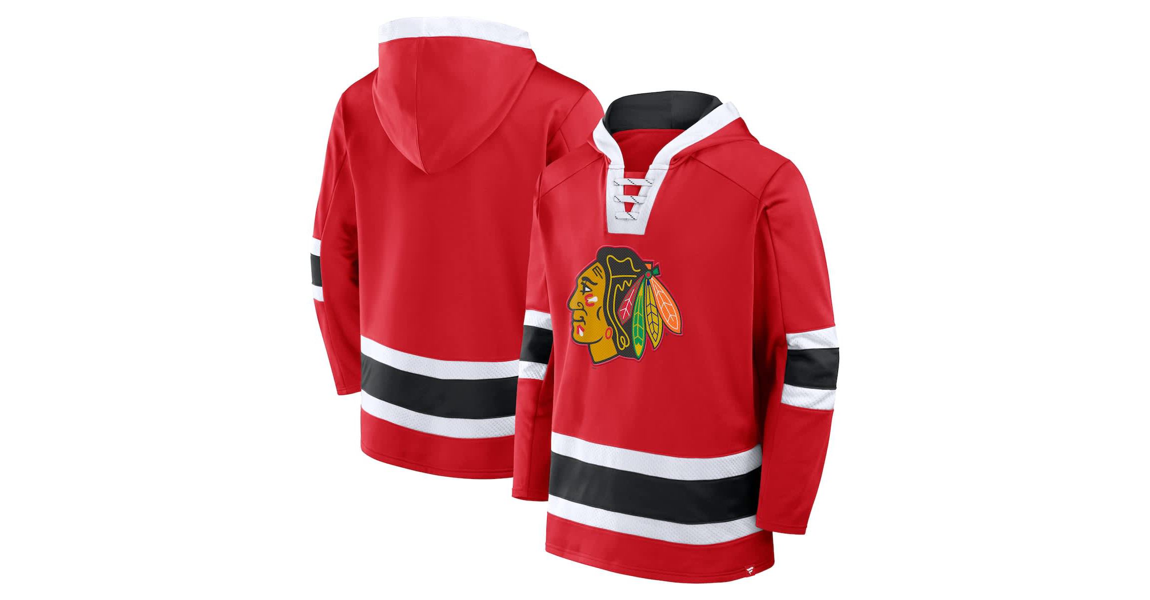 NHL Fanatics Chicago Blackhawks Inside Line Fleece Pullover Hoodie