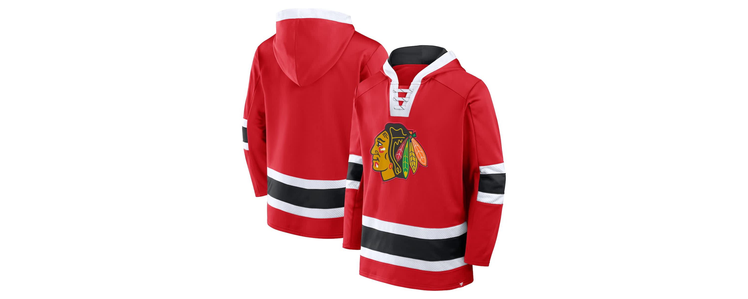 NHL Fanatics Chicago Blackhawks Inside Line Fleece Pullover Hoodie