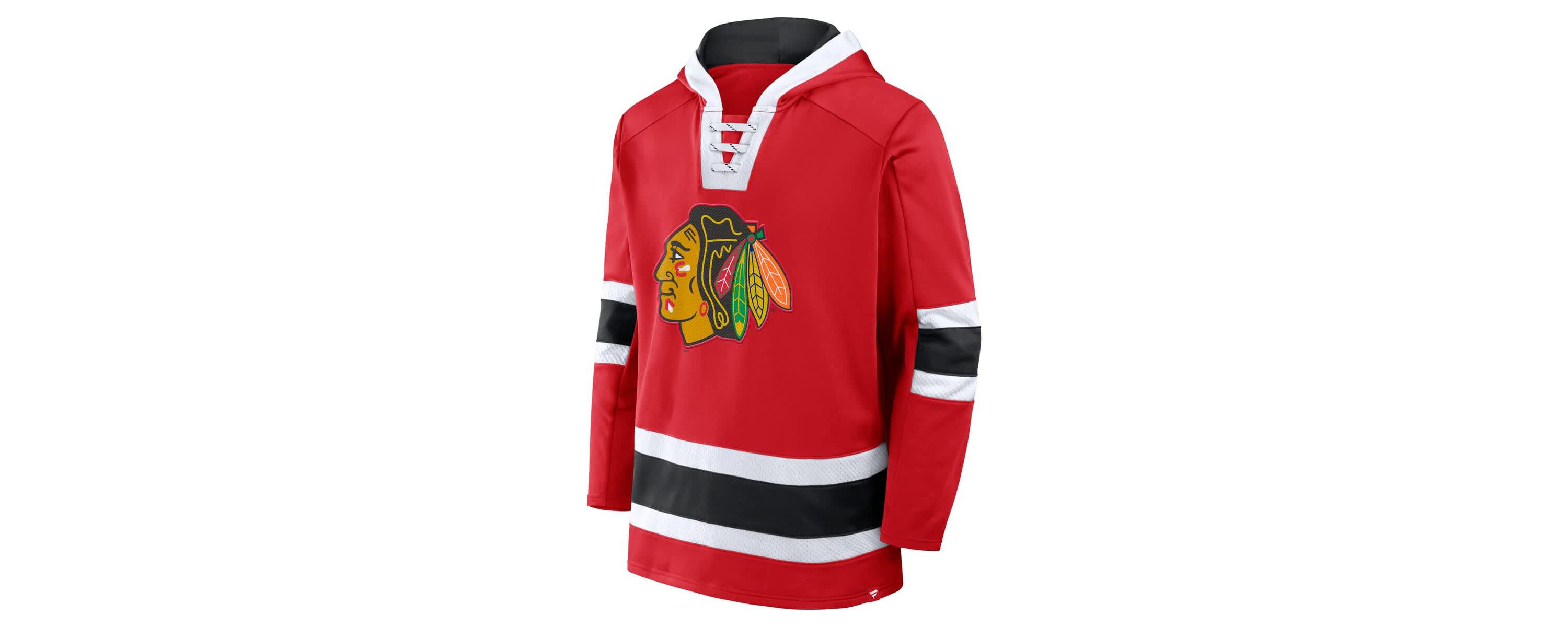 NHL Fanatics Chicago Blackhawks Inside Line Fleece Pullover Hoodie