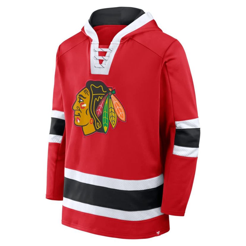 NHL Fanatics Chicago Blackhawks Inside Line Fleece Pullover Hoodie