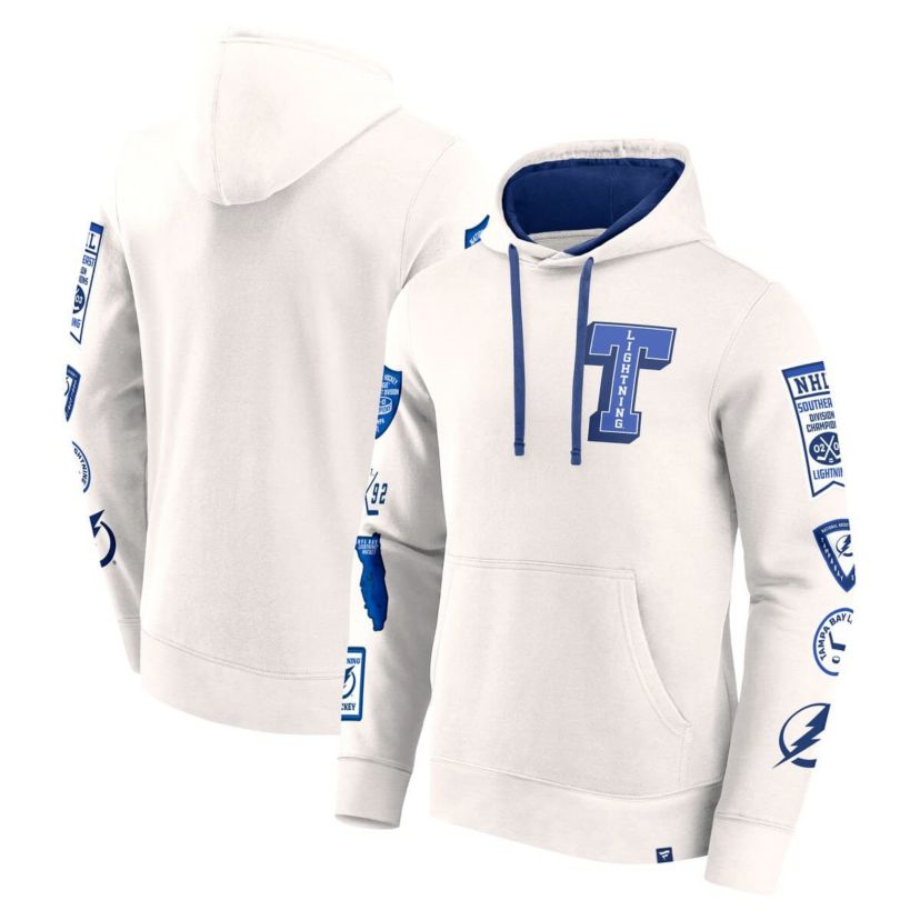 NHL Fanatics Tampa Bay Lightning Letterman Fleece Pullover Hoodie
