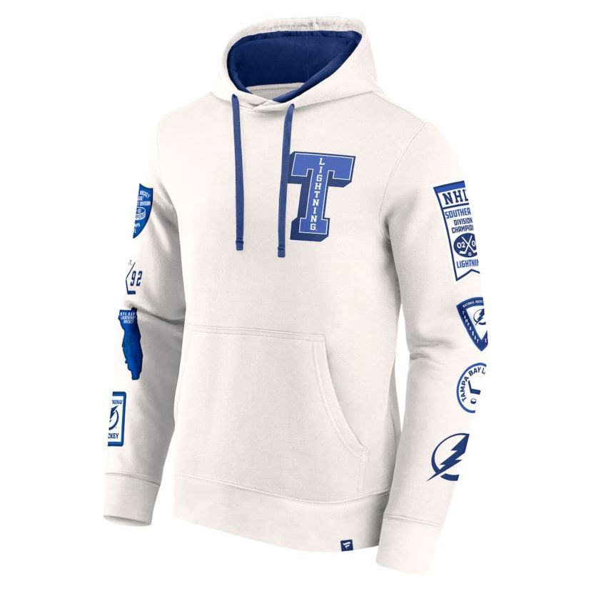 NHL Fanatics Tampa Bay Lightning Letterman Fleece Pullover Hoodie