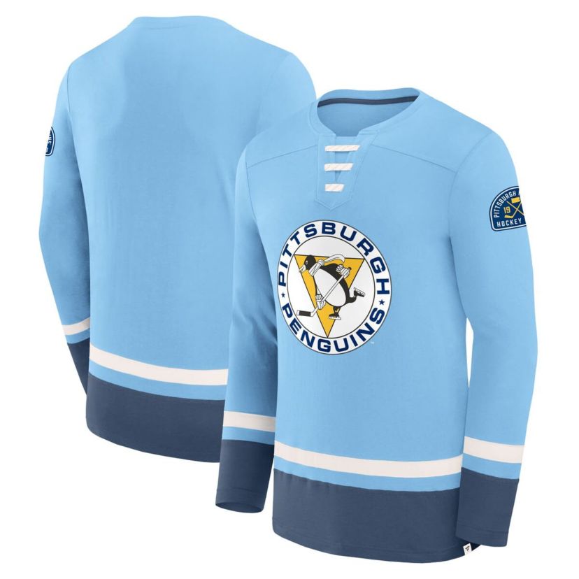 NHL Fanatics Light Pittsburgh Penguins Vintage High Point Long Sleeve T-Shirt