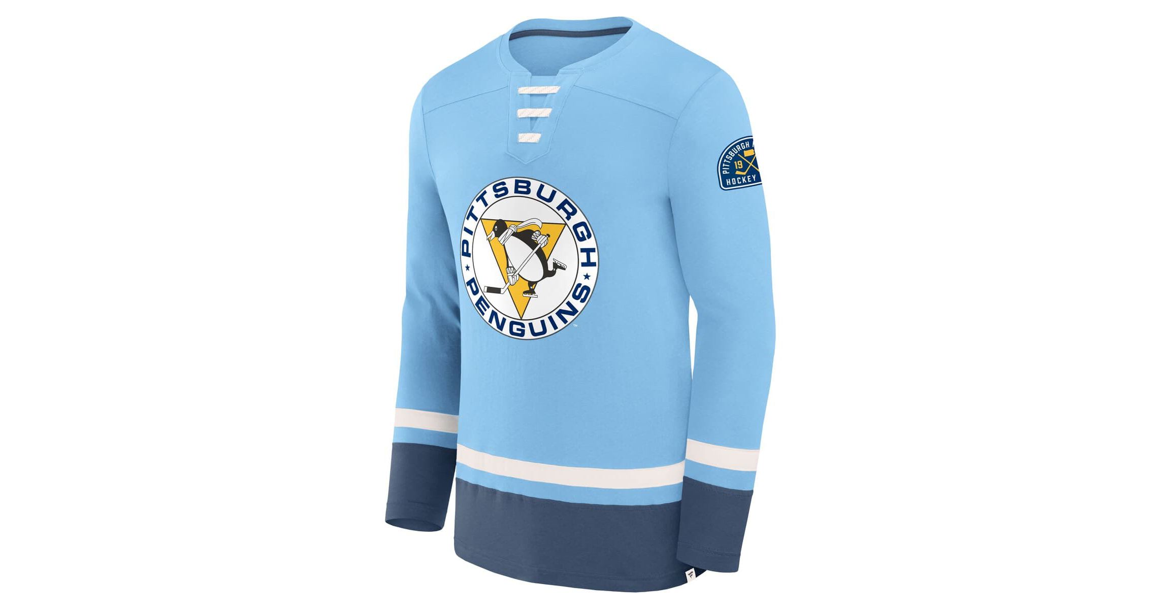 NHL Fanatics Light Pittsburgh Penguins Vintage High Point Long Sleeve T-Shirt