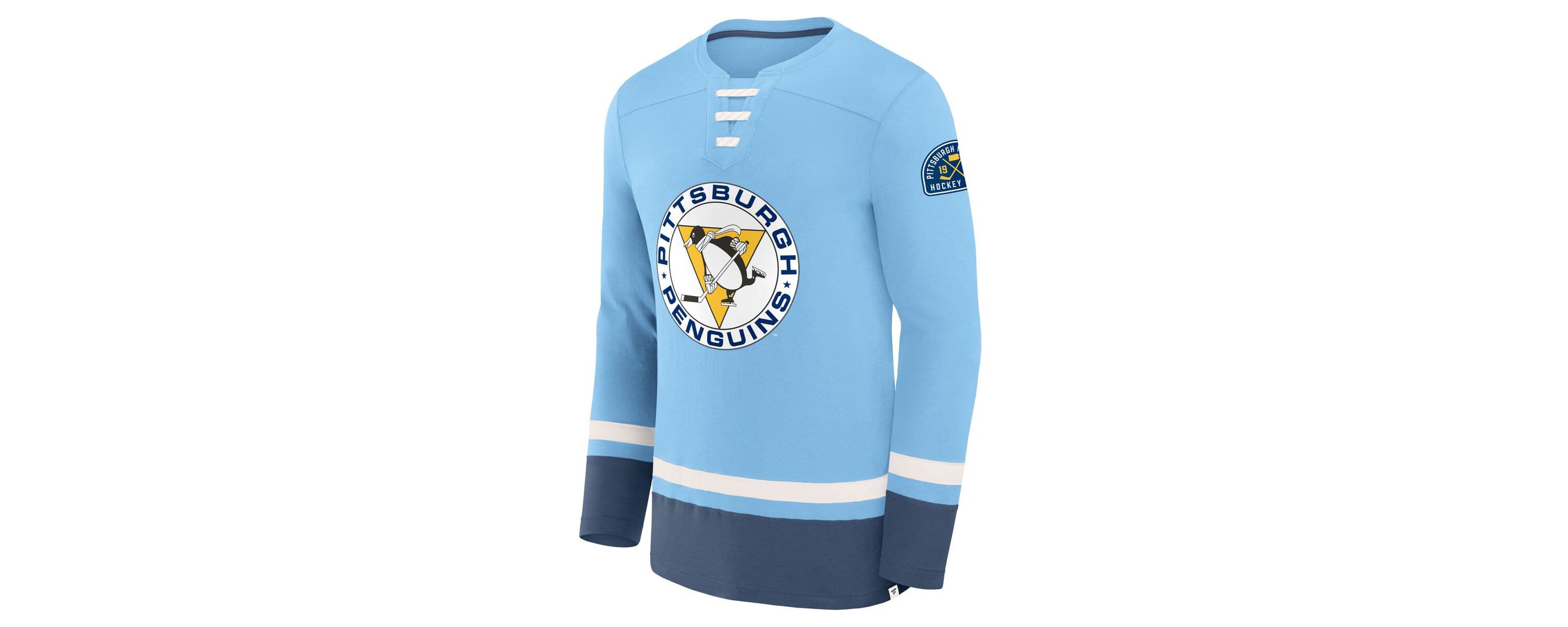 NHL Fanatics Light Pittsburgh Penguins Vintage High Point Long Sleeve T-Shirt