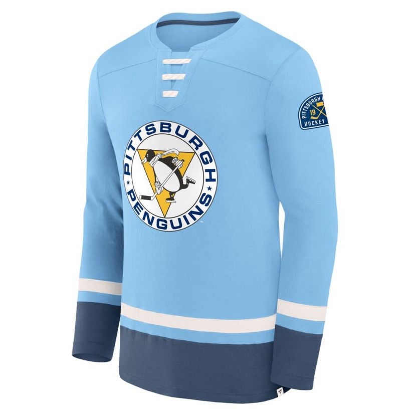 NHL Fanatics Light Pittsburgh Penguins Vintage High Point Long Sleeve T-Shirt