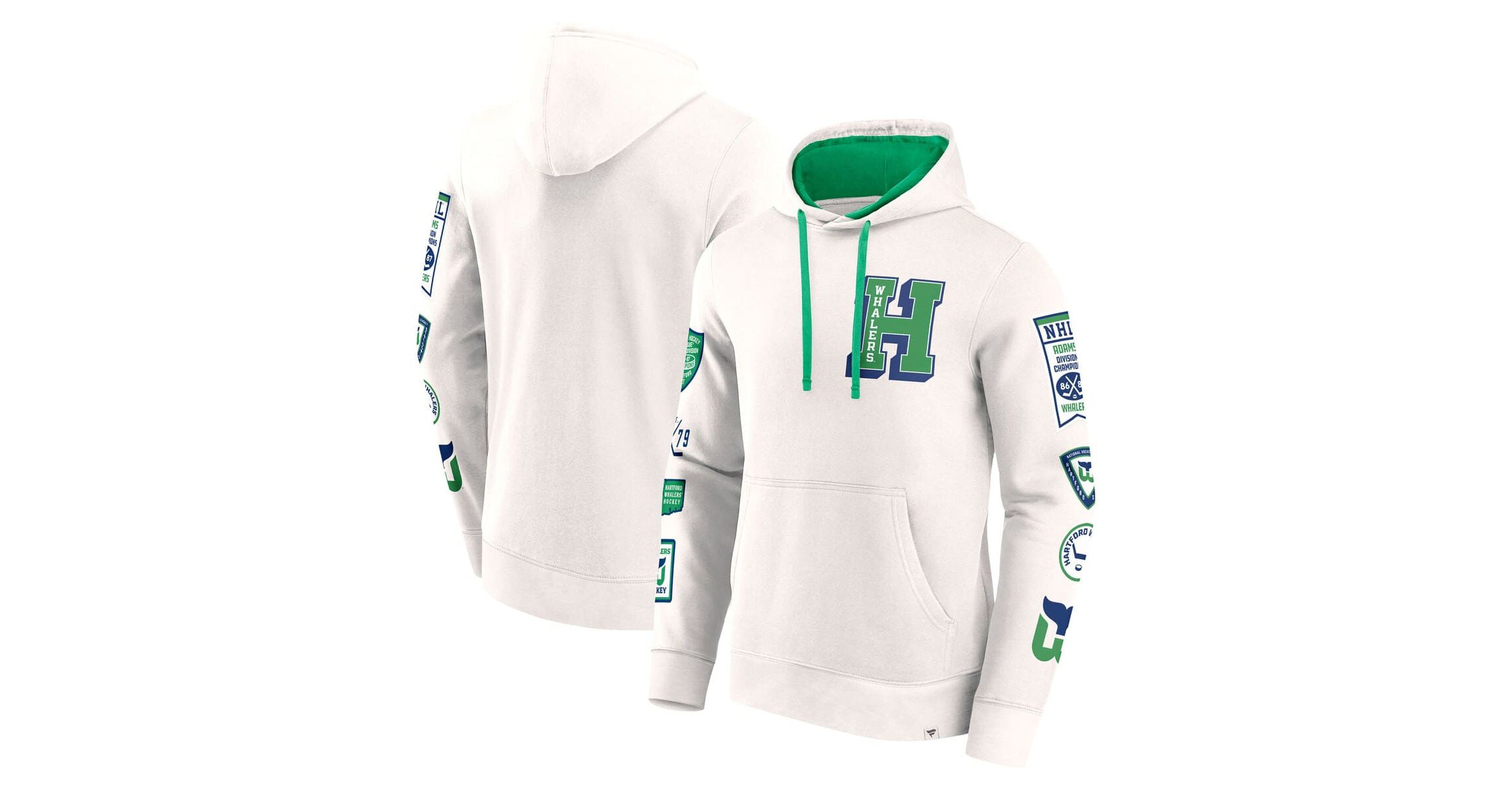 Vintage Hockey Fanatics Hartford Whalers Vintage Letterman Pullover Hoodie