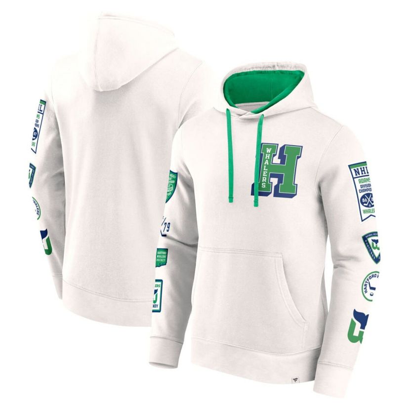 Vintage Hockey Fanatics Hartford Whalers Vintage Letterman Pullover Hoodie