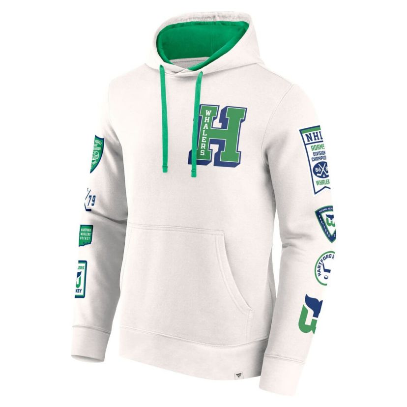 Vintage Hockey Fanatics Hartford Whalers Vintage Letterman Pullover Hoodie