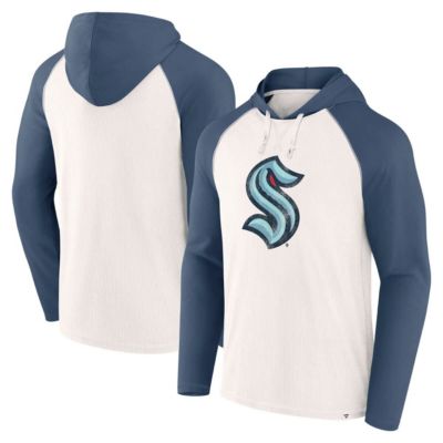 Men's NHL Fanatics Seattle Kraken Vintage Winger Pullover Hoodie, White, Small