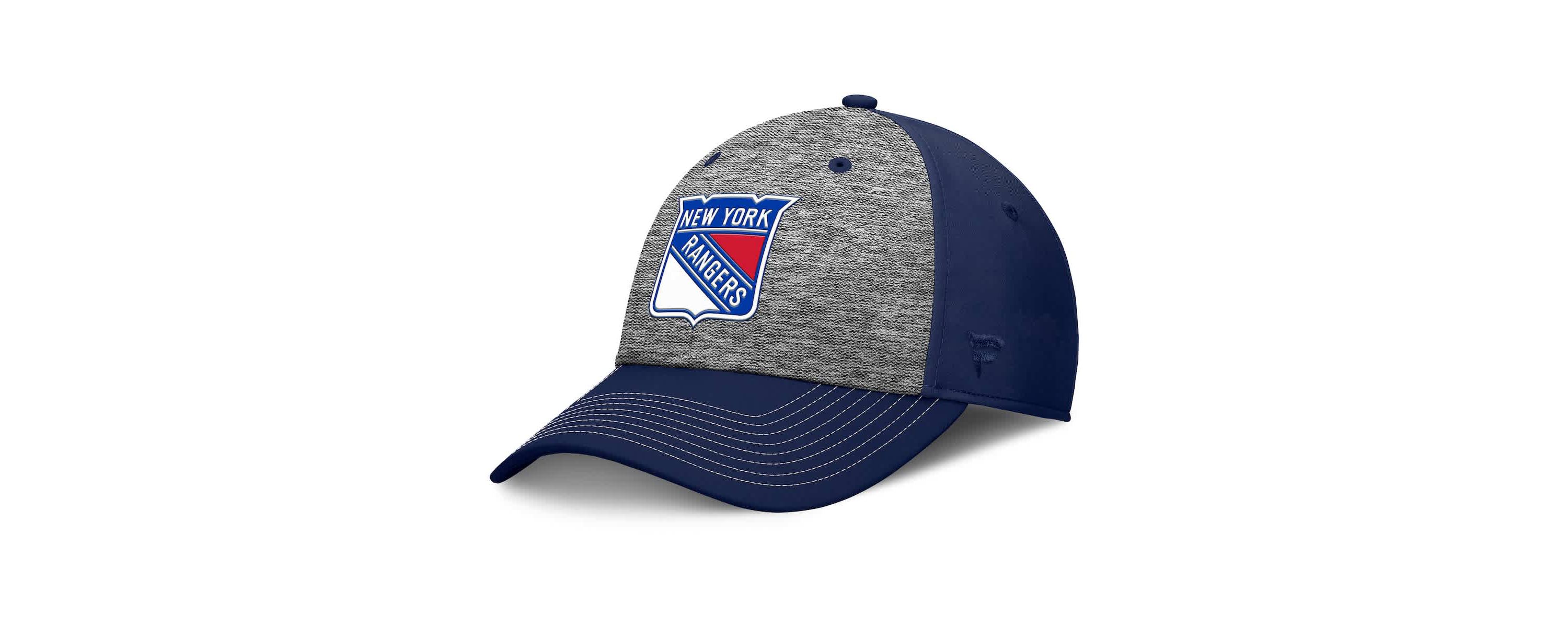 NHL Fanatics Gray/Navy New York Rangers Fundamental Top Shelf 2-Tone Flex Hat