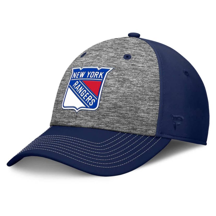 NHL Fanatics Gray/Navy New York Rangers Fundamental Top Shelf 2-Tone Flex Hat