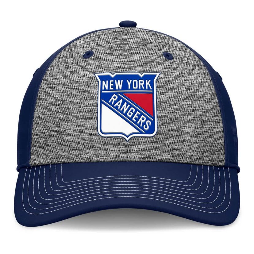 NHL Fanatics Gray/Navy New York Rangers Fundamental Top Shelf 2-Tone Flex Hat
