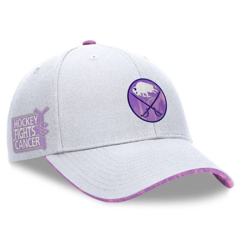 NHL Fanatics Buffalo Sabres Authentic Pro Hockey Fights Cancer Adjustable Hat