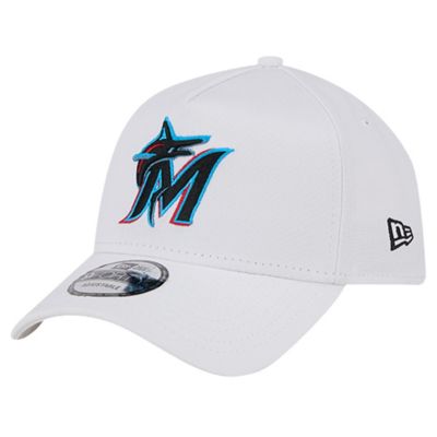 New Era Men's MLB Miami Marlins TC A-Frame 9FORTY Adjustable Hat, White