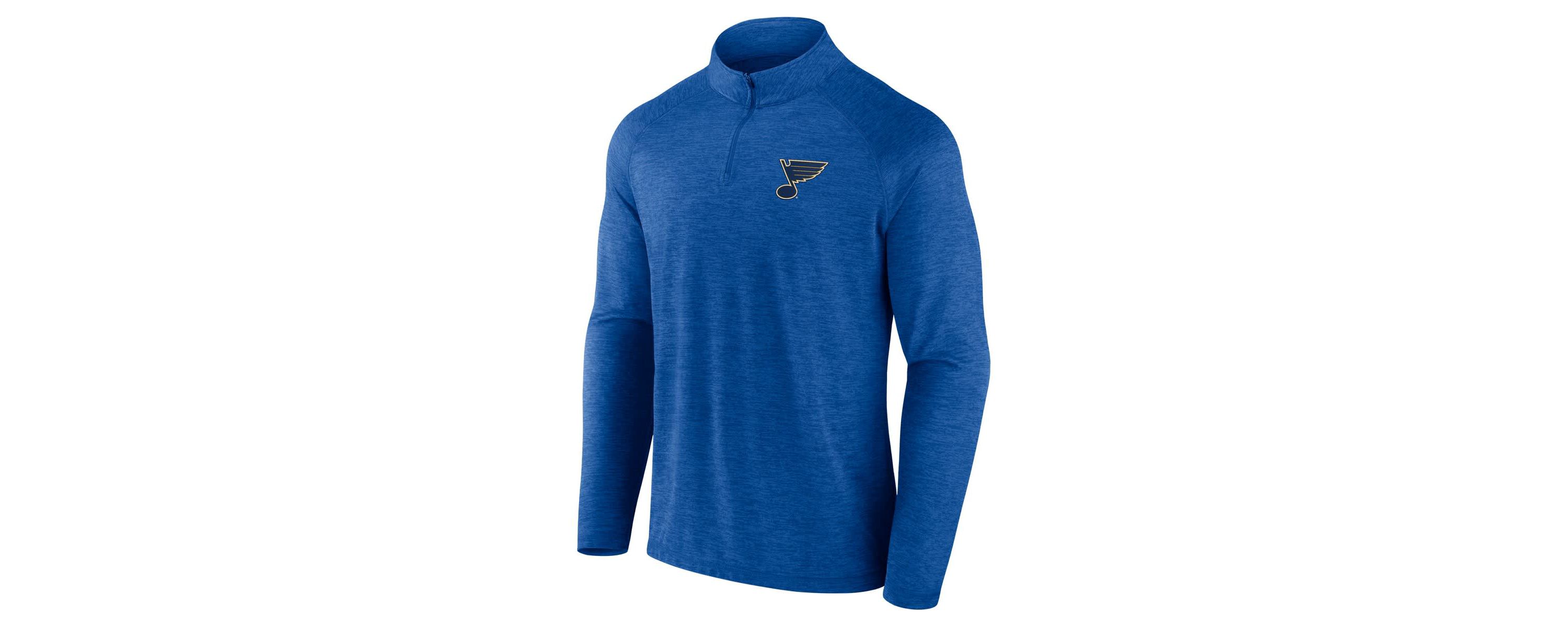 NHL Logo Athletic St. Louis Blues Head-to-Head Raglan Quarter-Zip Top