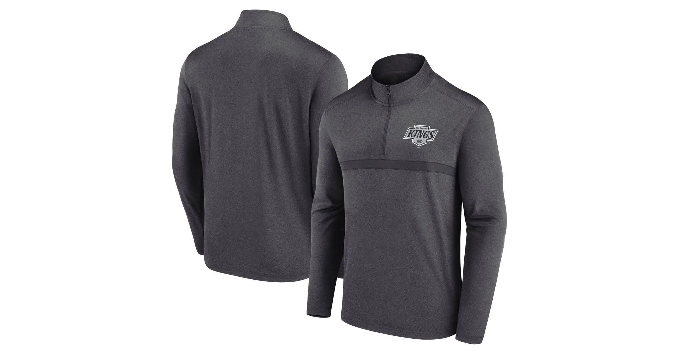 NHL Logo Athletic Los Angeles Kings Head-to-Head Raglan Quarter-Zip Top