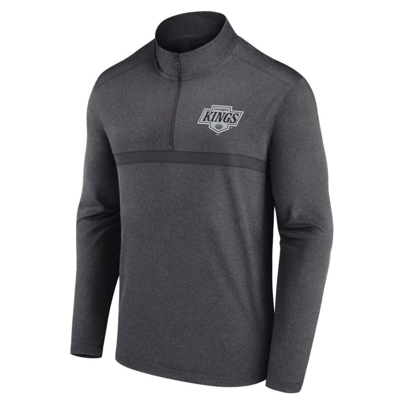 NHL Logo Athletic Los Angeles Kings Head-to-Head Raglan Quarter-Zip Top