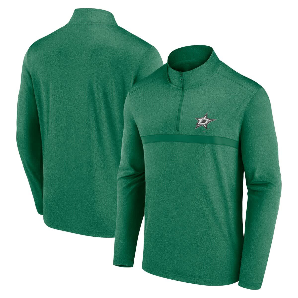 NHL Logo Athletic Kelly Dallas Stars Head-to-Head Raglan Quarter-Zip Top