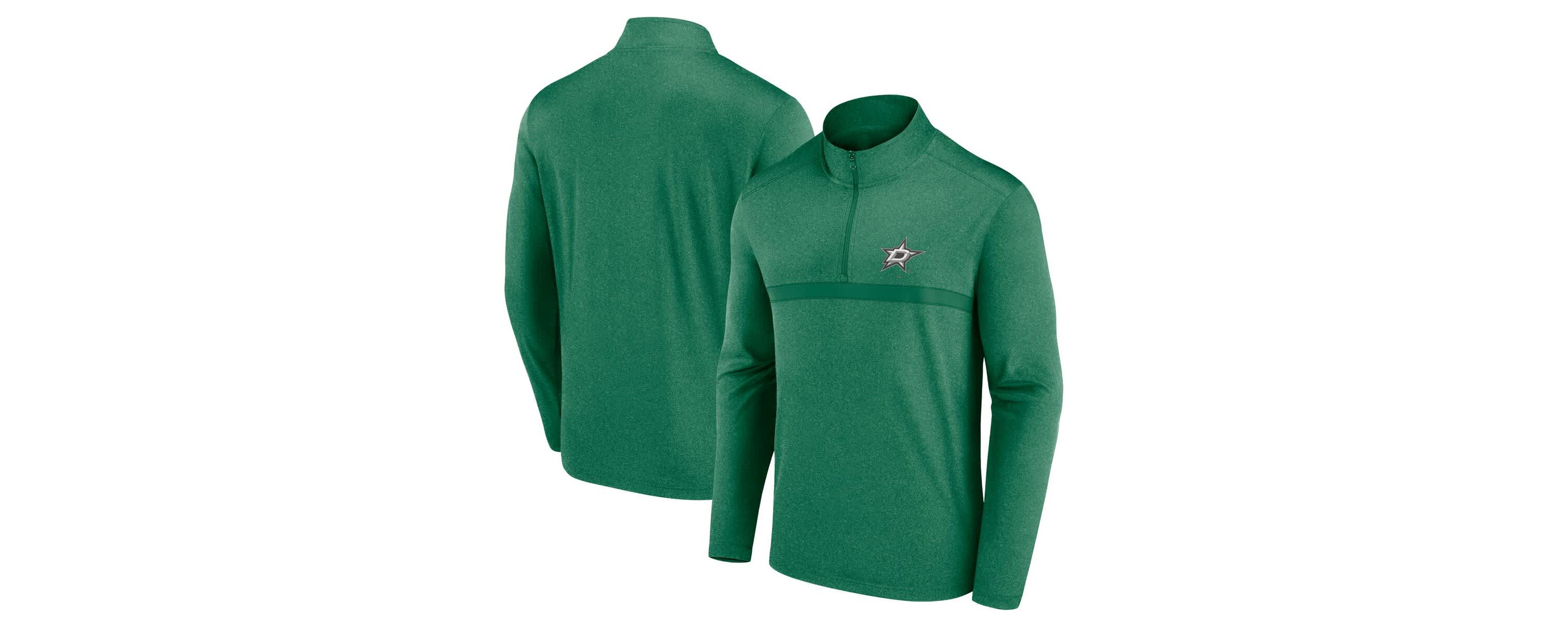 NHL Logo Athletic Kelly Dallas Stars Head-to-Head Raglan Quarter-Zip Top