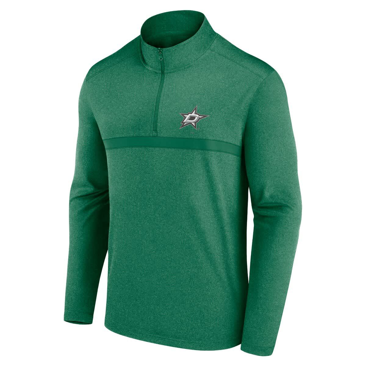 NHL Logo Athletic Kelly Dallas Stars Head-to-Head Raglan Quarter-Zip Top