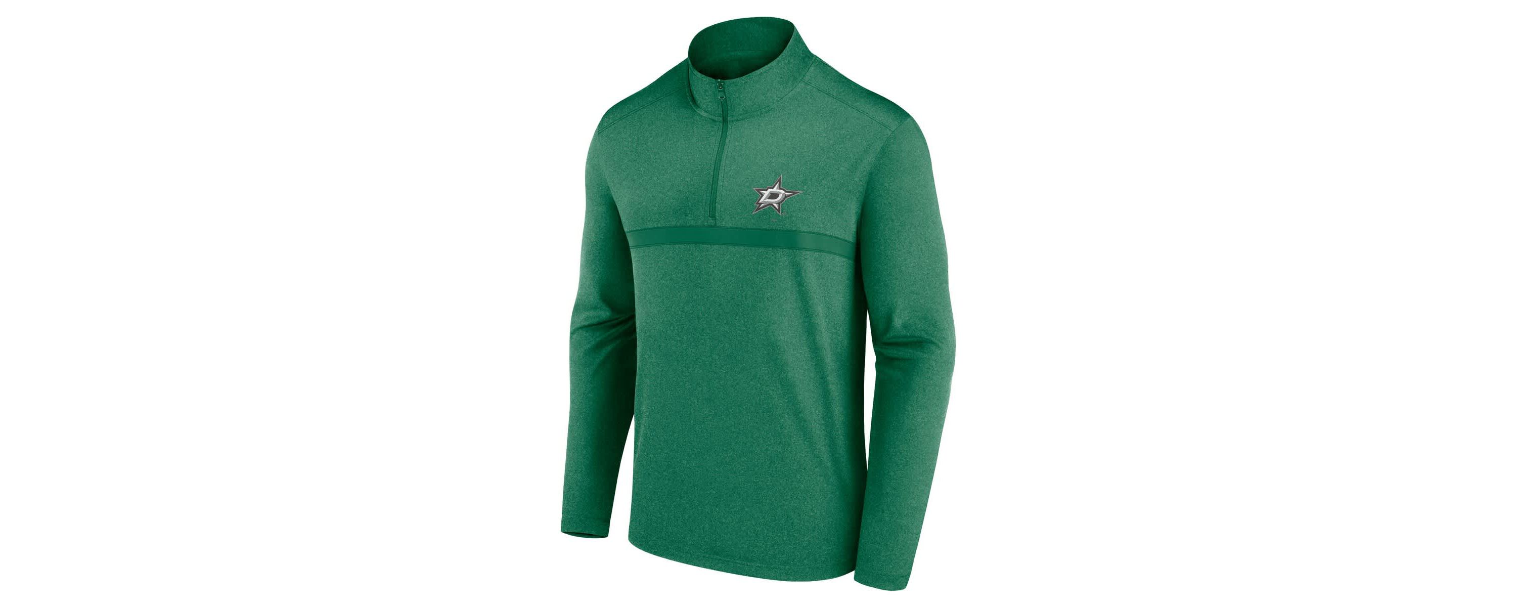 NHL Logo Athletic Kelly Dallas Stars Head-to-Head Raglan Quarter-Zip Top