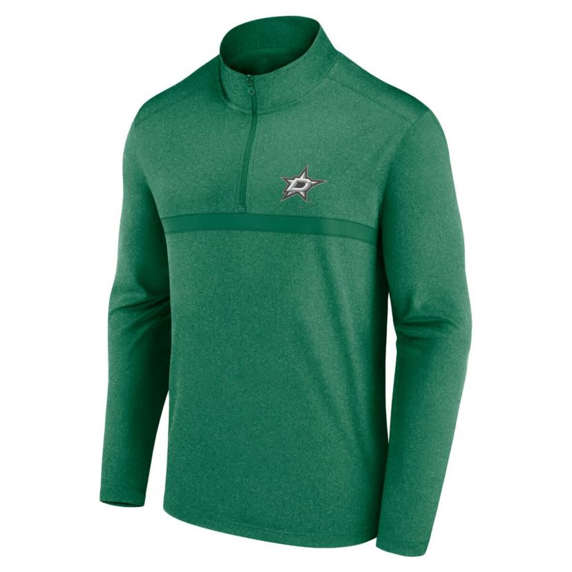 NHL Logo Athletic Kelly Dallas Stars Head-to-Head Raglan Quarter-Zip Top