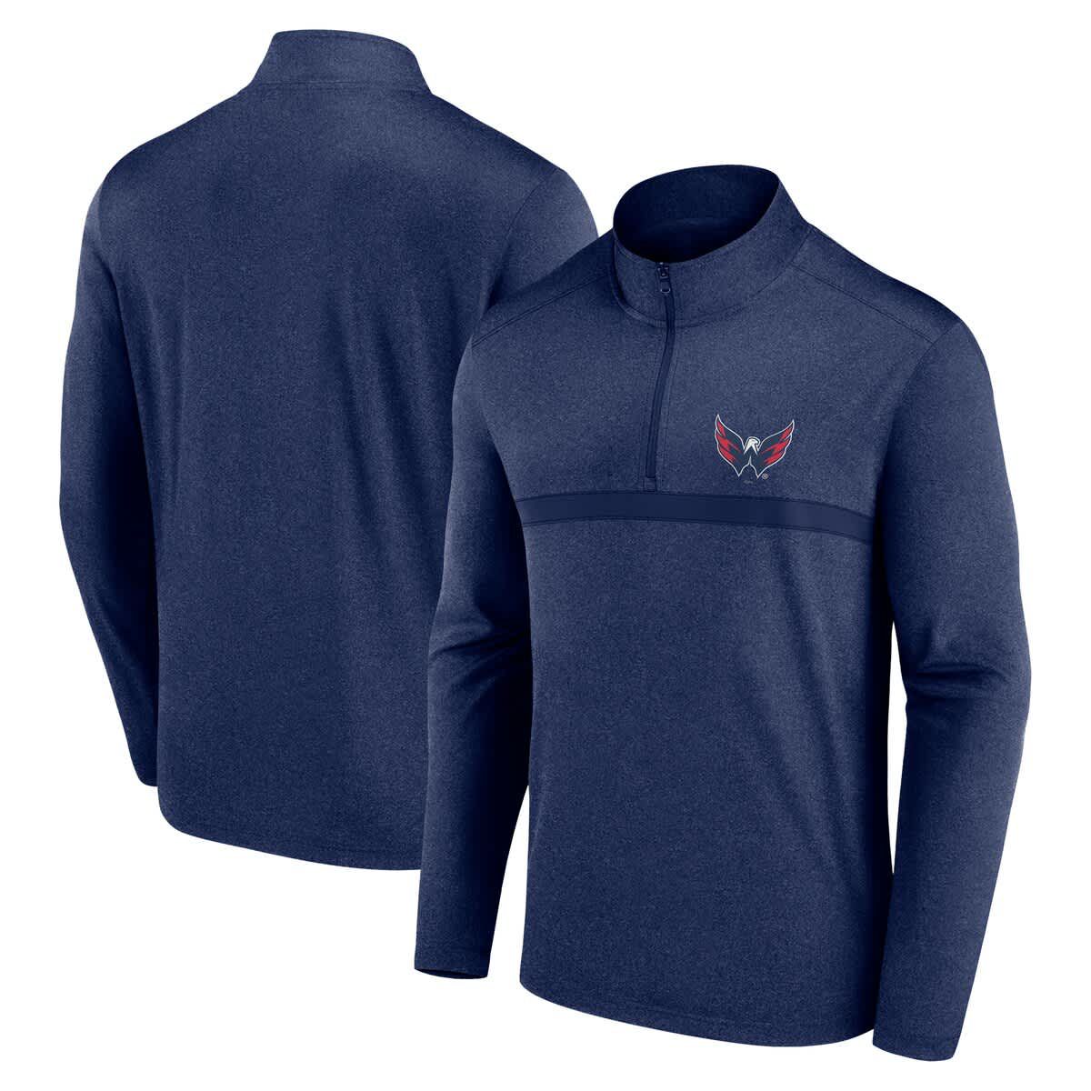 NHL Logo Athletic Washington Capitals Head-to-Head Raglan Quarter-Zip Top