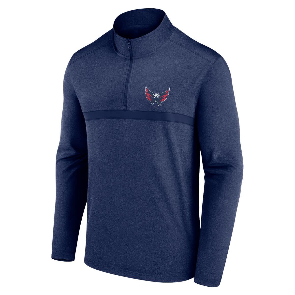 NHL Logo Athletic Washington Capitals Head-to-Head Raglan Quarter-Zip Top