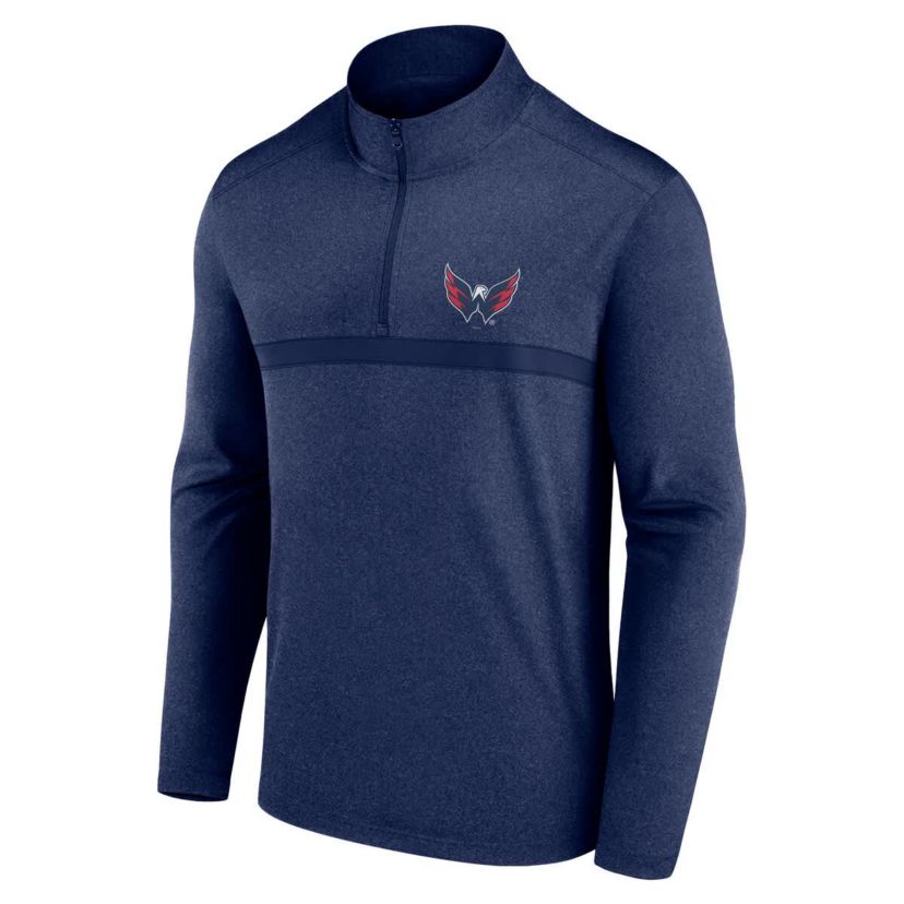 NHL Logo Athletic Washington Capitals Head-to-Head Raglan Quarter-Zip Top