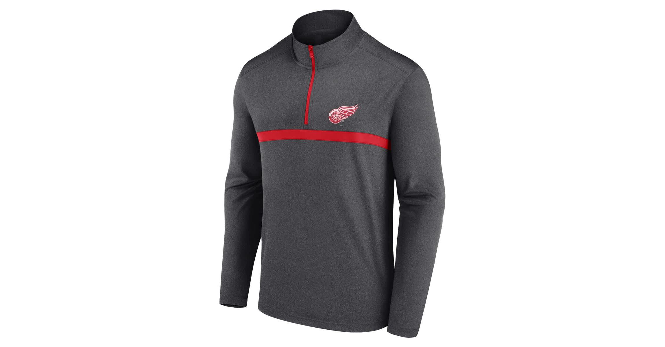 NHL Logo Athletic Detroit Wings Head-to-Head Raglan Quarter-Zip Top