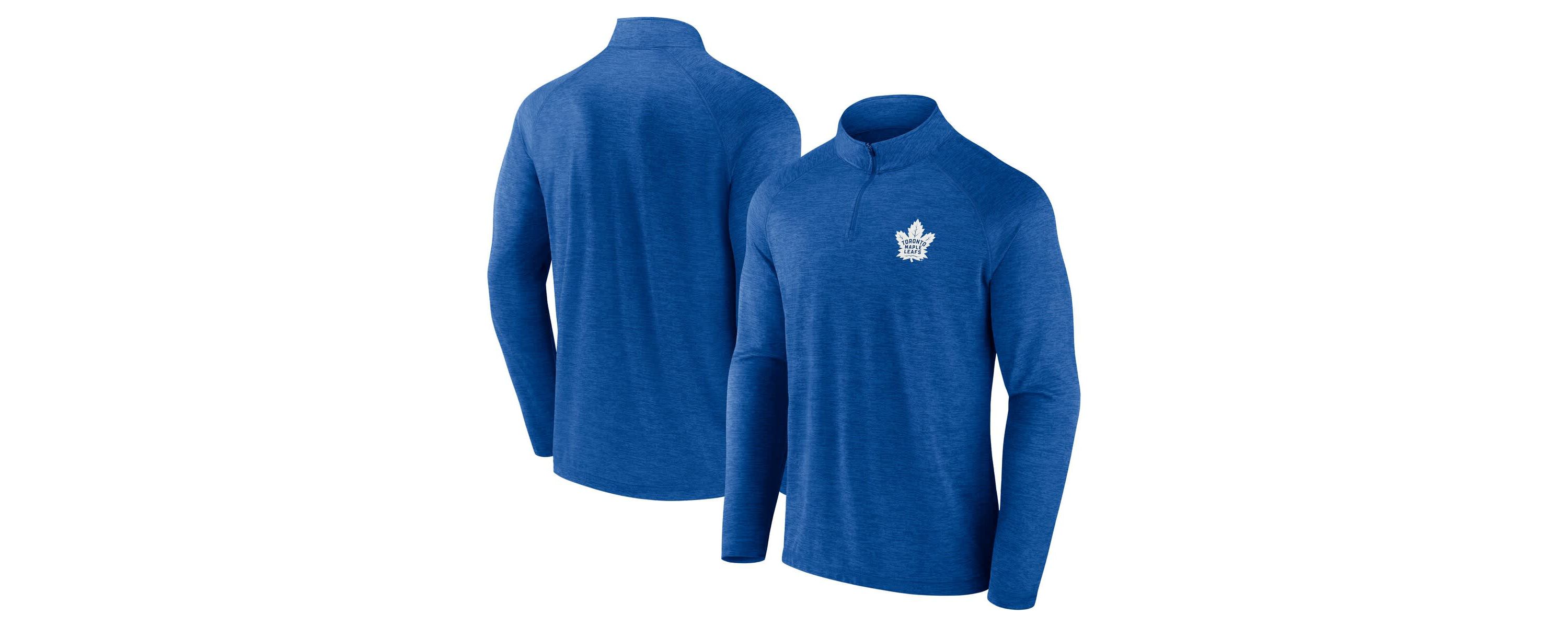 NHL Logo Athletic Toronto Maple Leafs Head-to-Head Raglan Quarter-Zip Top