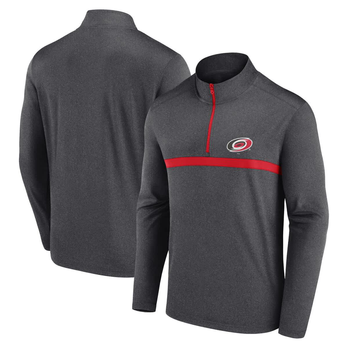 NHL Logo Athletic Carolina Hurricanes Head-to-Head Raglan Quarter-Zip Top